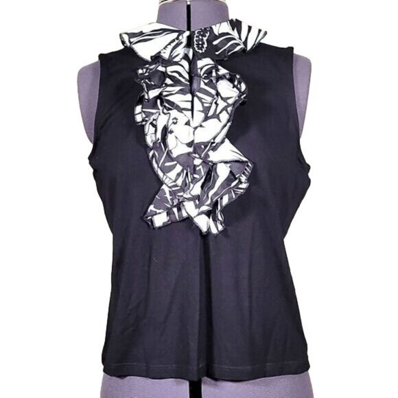 Ralph Lauren Keyhole Sleeveless Blouse Sz LP - Picture 1 of 10